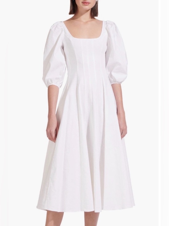 STAUD Dresses & Skirts - STAUD Swells Cotton Linen Midi Dress, NEW